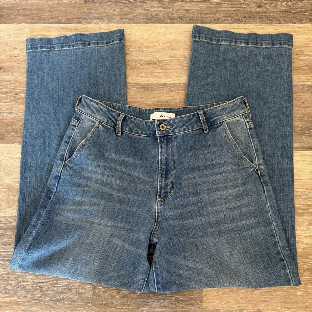 KanCan Medium Wash High Rise Trouser Wide Leg Jeans 13/30